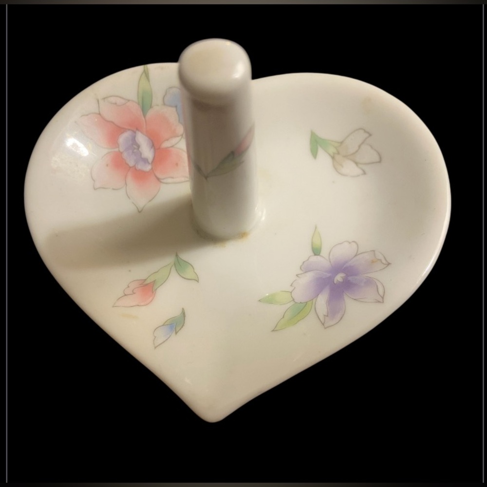 Heart Ceramic Flower Ring Holder #7944